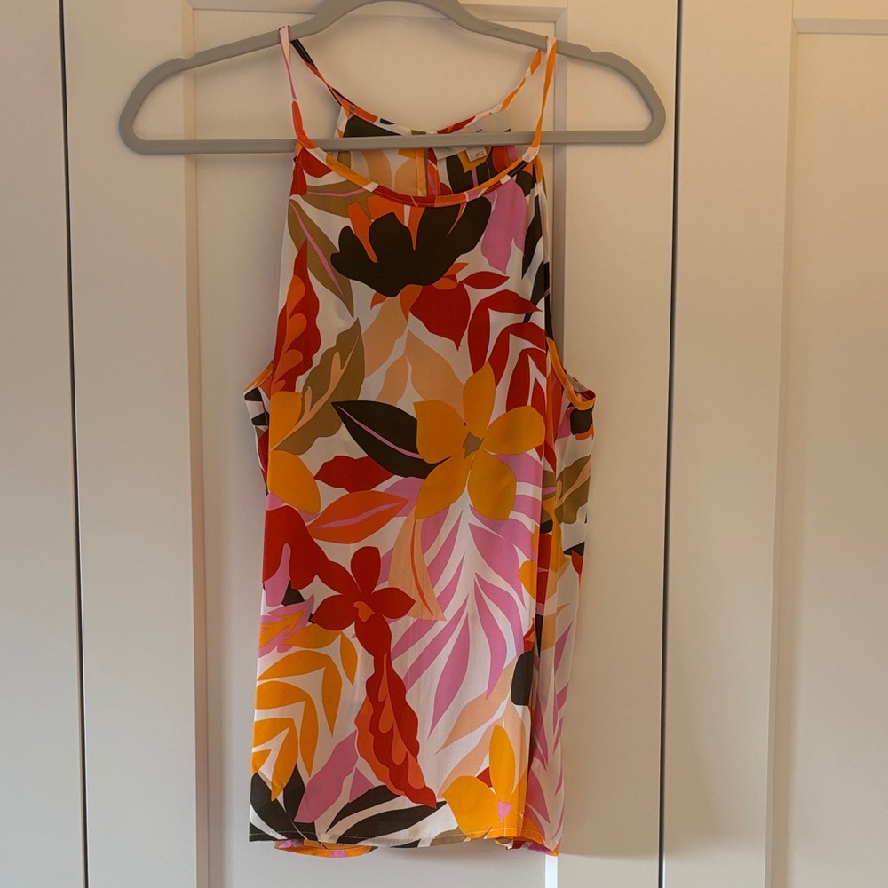 LOFT Vibrant Floral Camisole - Pink, Orange, Yellow
